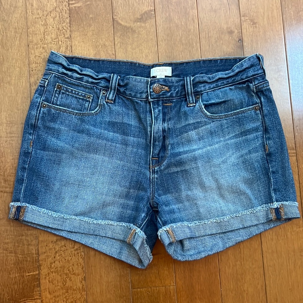 J. Crew High Rise Jean Shorts Liza Wash Sz 27 E8819